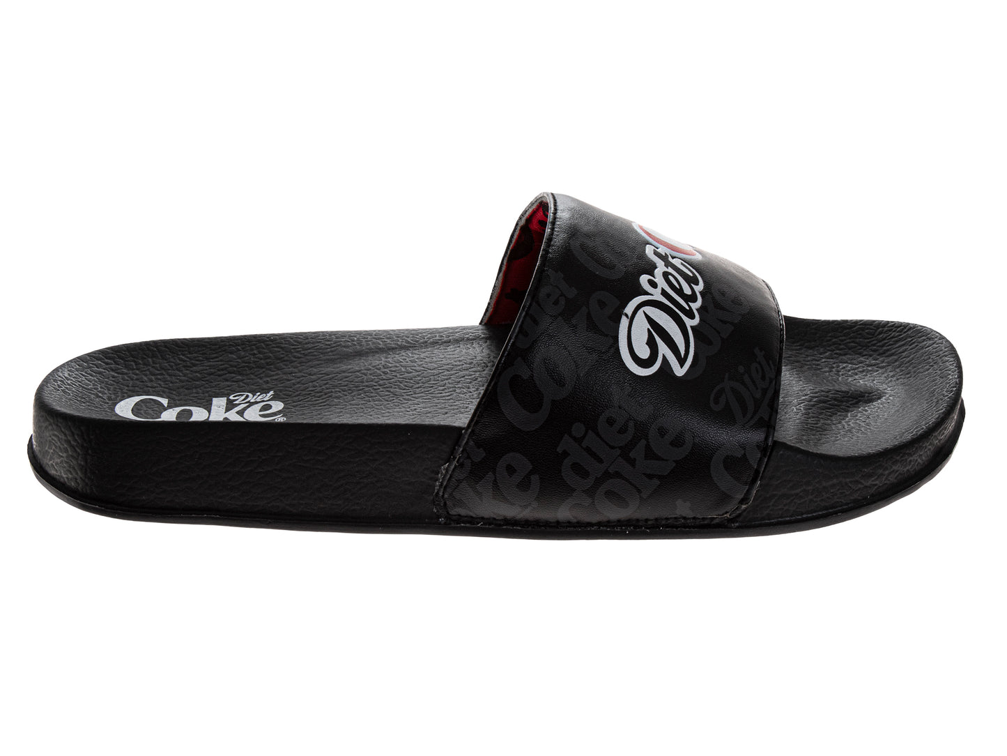 Coca-Cola Coke Men’s Slide Sandals – Black Logo Graphic Slip-On Slides Lightweight Comfort Casual Slides (Adults)