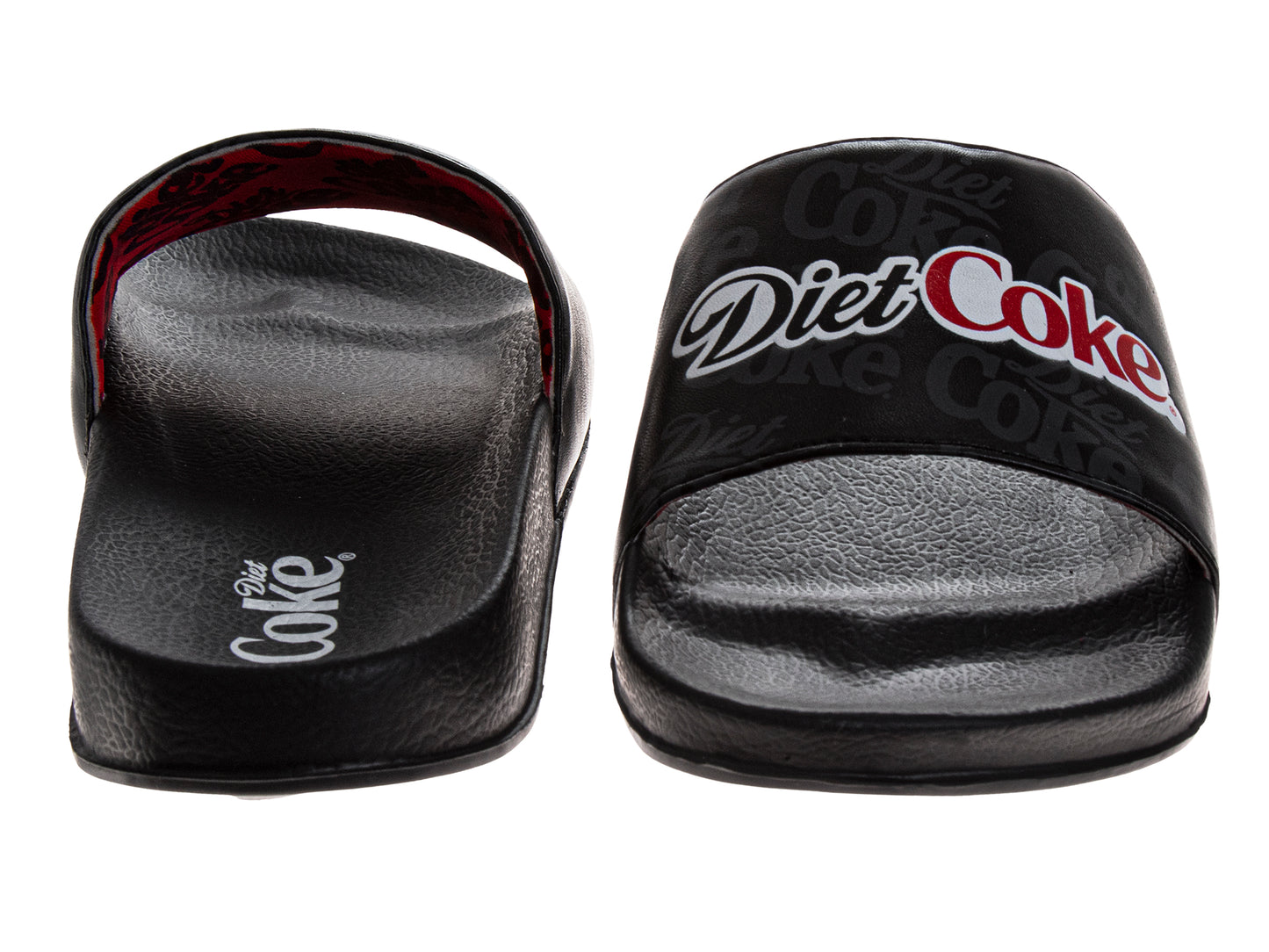 Coca-Cola Coke Men’s Slide Sandals – Black Logo Graphic Slip-On Slides Lightweight Comfort Casual Slides (Adults)