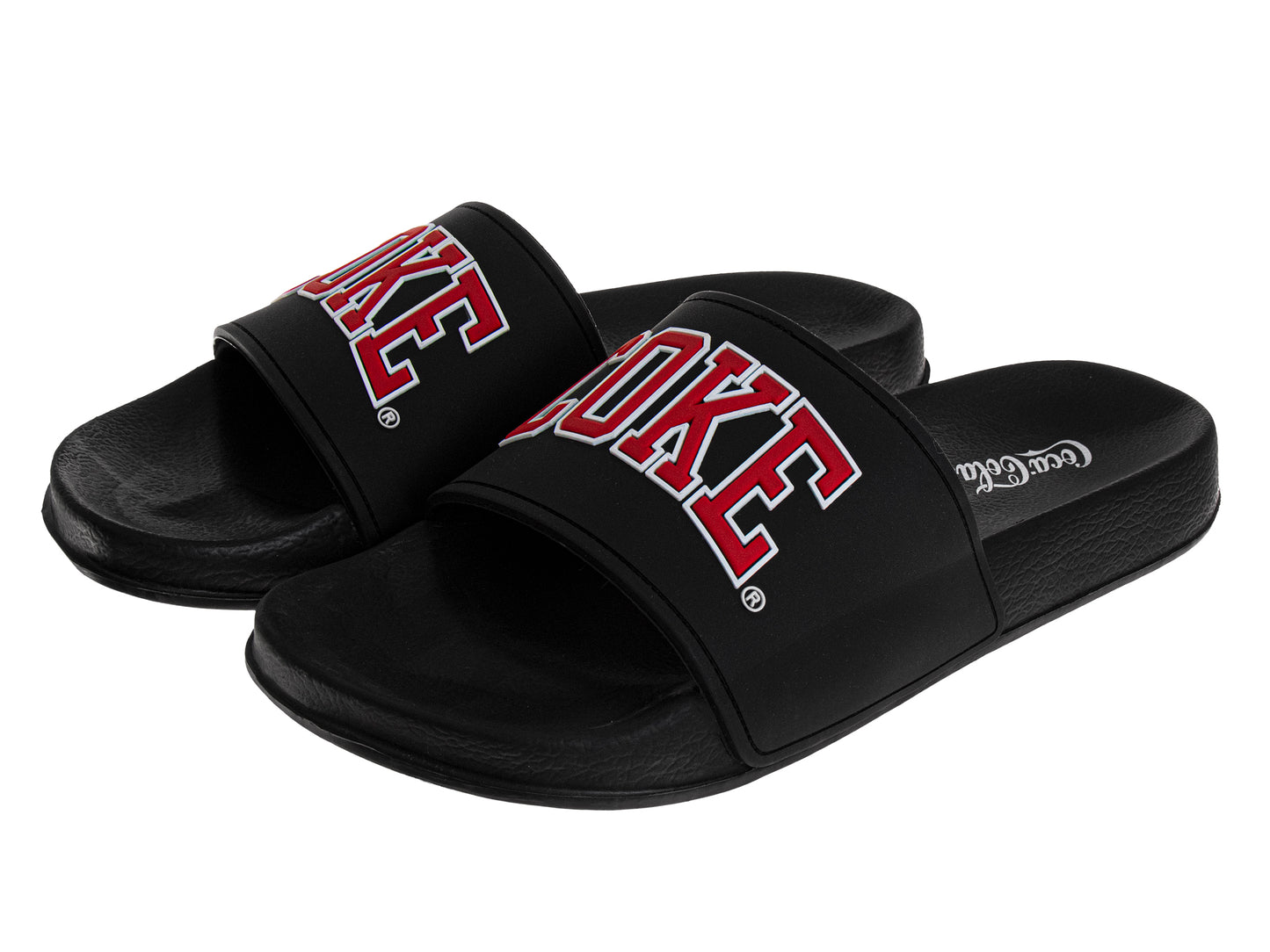 Coca-Cola Coke Men’s Slide Sandals – Black COKE Logo Slip-On Slides Extra Cushion Comfort Casual Slides (Adults)