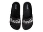 Coca-Cola Coke Men’s Slide Sandals – Black Script Logo Slip-On Slides Extra Cushion Comfort Casual Slides (Adults)