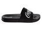 Coca-Cola Coke Men’s Slide Sandals – Black Script Logo Slip-On Slides Extra Cushion Comfort Casual Slides (Adults)