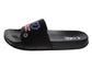 Coca-Cola Coke Men’s Slide Sandals – Black USA Flag Logo Slip-On Slides Extra Cushion Comfort Casual Slides 4th of July Independence (Adults)