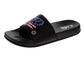Coca-Cola Coke Men’s Slide Sandals – Black USA Flag Logo Slip-On Slides Extra Cushion Comfort Casual Slides 4th of July Independence (Adults)
