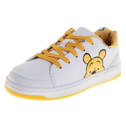 Disney Winnie the Pooh Women's Lace-Up Sneakers, Lightweight Casual Walking Shoes Featuring Winnie the Pooh