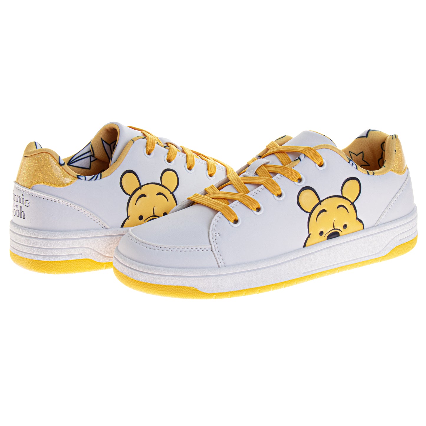 Disney Winnie the Pooh Women's Lace-Up Sneakers, Lightweight Casual Walking Shoes Featuring Winnie the Pooh