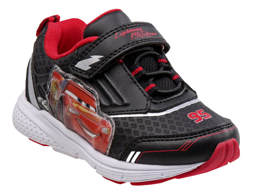 Disney Pixar Cars Sneakers Boys - Two Red Lights Flashing Athletic High-Traction Fast (Toddler – Little Kid)