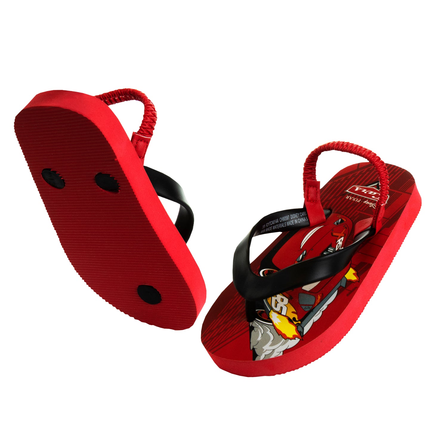 Cars Flip Flops Boys'  Back Strap Lightning McQueen Summer Ready Water Friendly Easy SlipOn (Toddler / Little Kid)