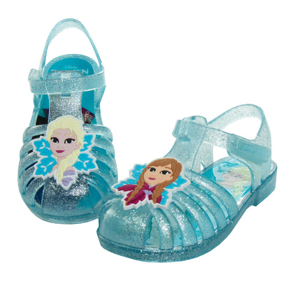 Girls' Jelly Sandals, Glitter Slip-On Water Shoes with Adjustable Ankle Strap (Toddler/Little Kid)