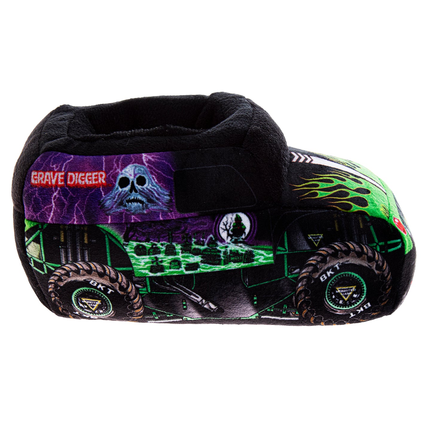Monster Jam Grave Digger Kids 3D Slip-On Slippers Dual Sizes (Toddler / Little Kid)