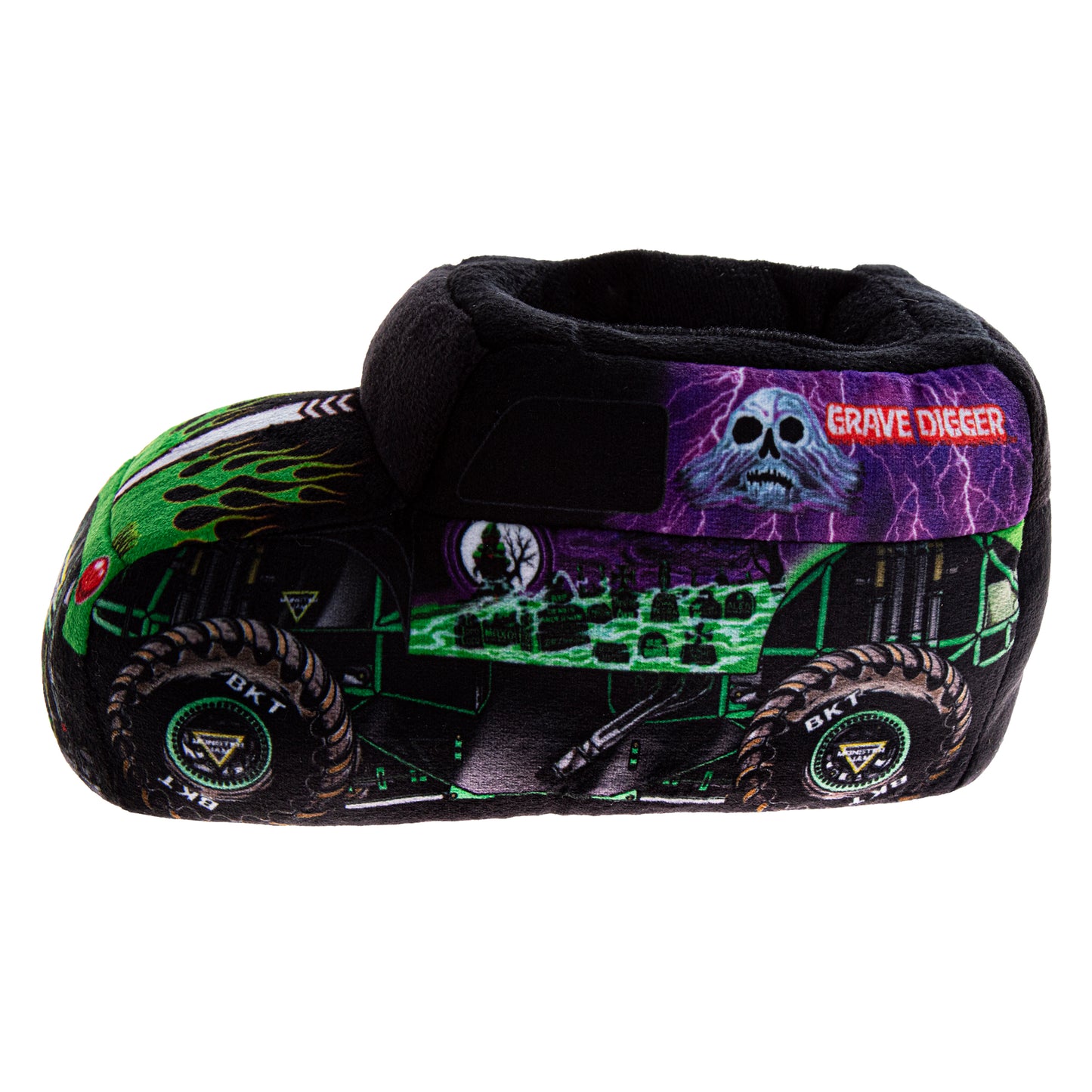 Monster Jam Grave Digger Kids 3D Slip-On Slippers Dual Sizes (Toddler / Little Kid)