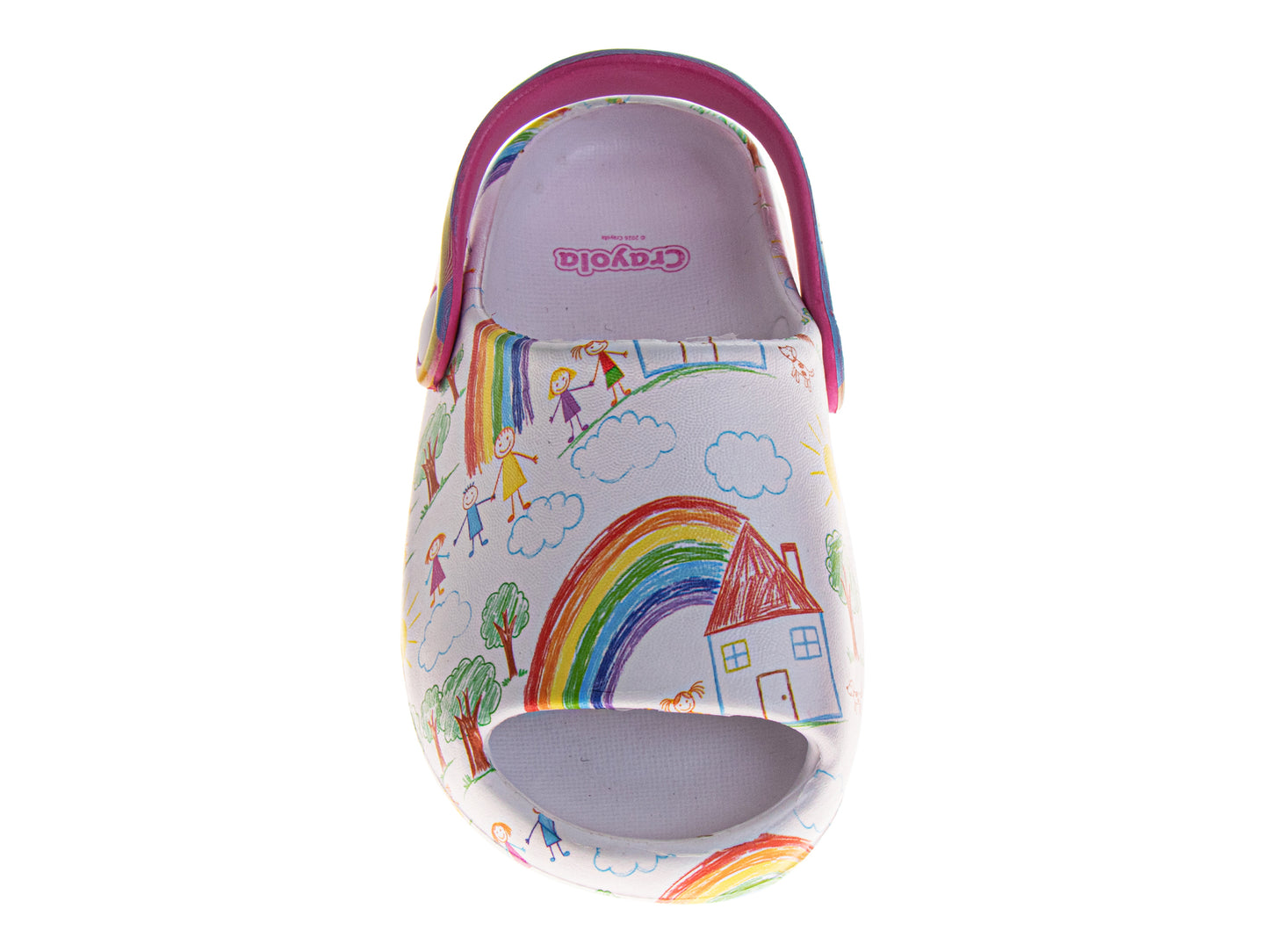 Crayola™ Kids Rainbow Graphic Clogs with Adjustable Heel Strap – Lightweight Slip-On Casual Shoes (Toddler)