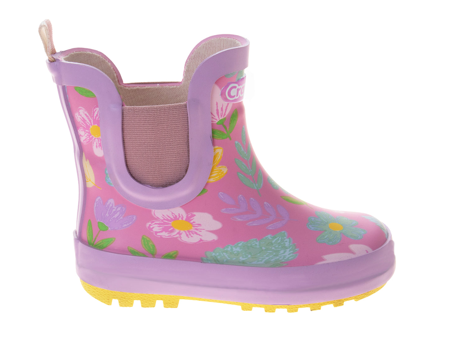Crayola™ Girls Floral Rain Boots – Waterproof Slip-On Rubber Boots with Easy Pull Tabs (Toddler/Little Kids)