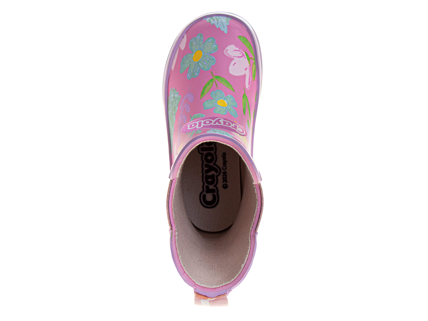 Crayola™ Girls Floral Rain Boots – Waterproof Slip-On Rubber Boots with Easy Pull Tabs (Toddler/Little Kids)