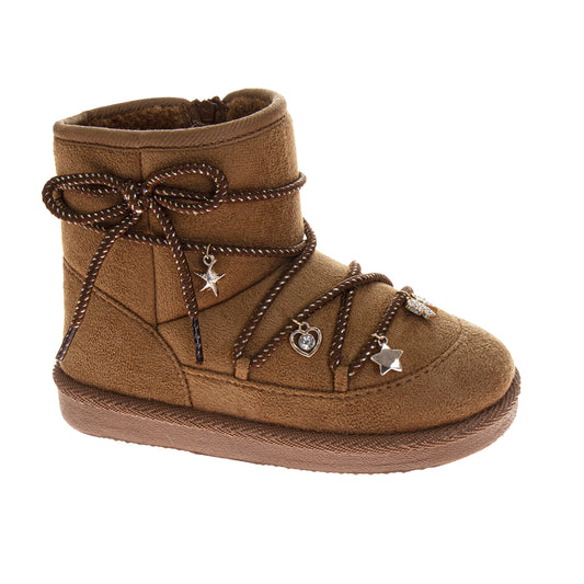Kensie Girl Cozy Winter Boots – Girls Faux Fur Charm Fashion Boots with Slip-On Style (Little Kid/Big Kid)