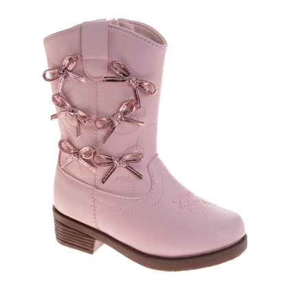 Kensie Girl Western Boots Ã¢â‚¬â€œ Girls Mid-Calf Cowboy Boots with Bow Detail (Toddler/Little Kid)