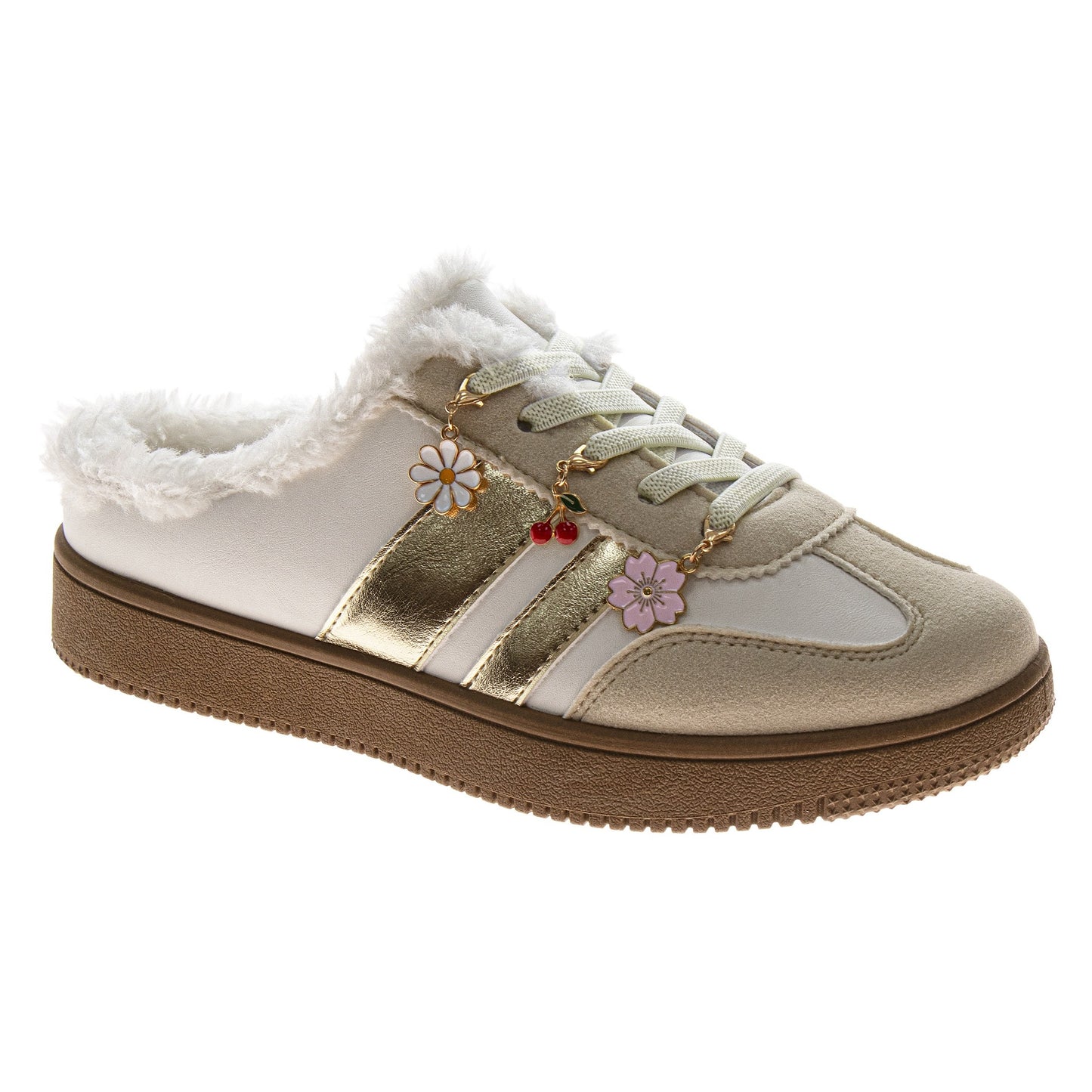 Kensie Girl Faux Fur Sneakers – Girls Charm Fashion Shoes with Lace-Up Style (Litte Kid/Big Kid)