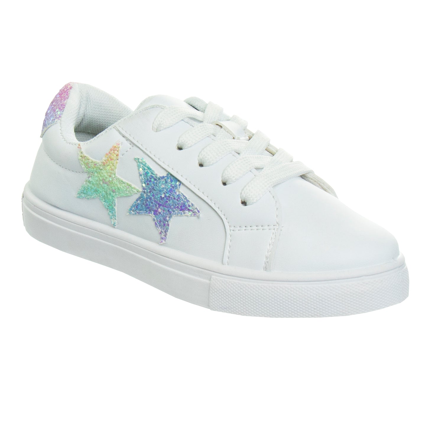 Kensie Girl LaceUp Glittery Casual Sneakers Girls'  Stylish Fashionable Everyday Wear Comfort Fit Durable (Little Kid / Big Kid)