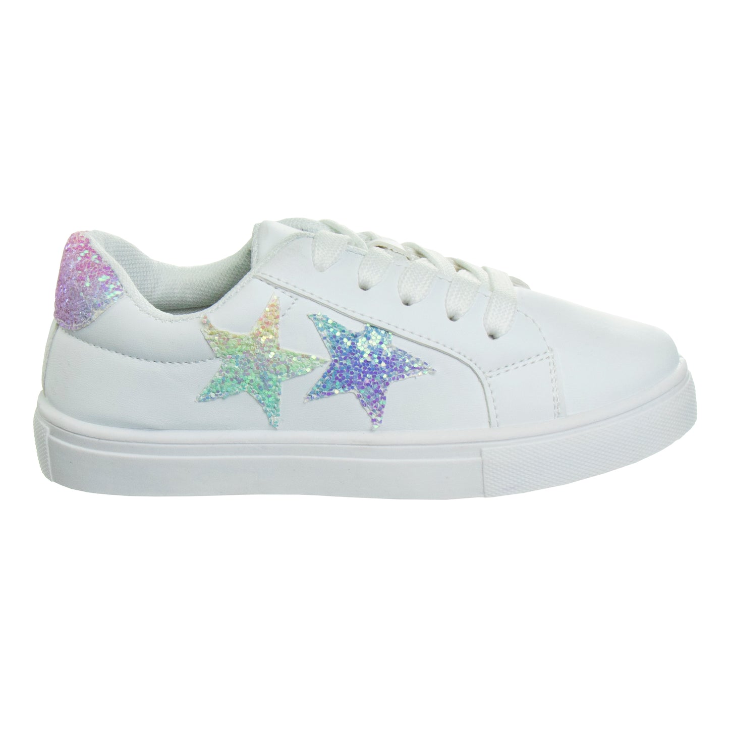 Kensie Girl LaceUp Glittery Casual Sneakers Girls'  Stylish Fashionable Everyday Wear Comfort Fit Durable (Little Kid / Big Kid)