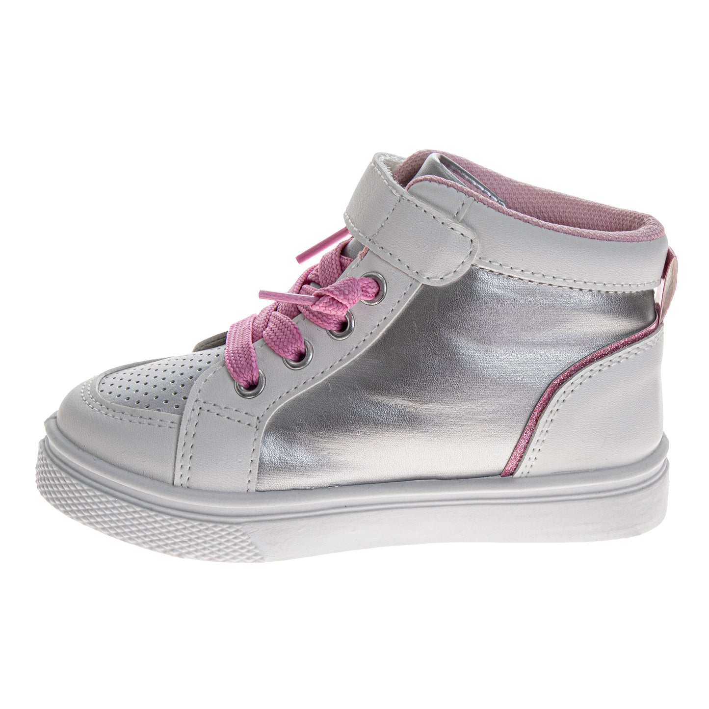 Kensie Girl High-Top Sneakers – Girls Glitter Star Fashion Shoes with Hook-and-Loop Strap (Toddler/Little Kid)