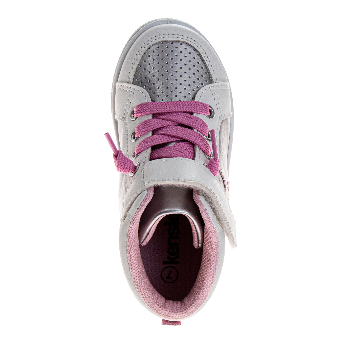 Kensie Girl High-Top Sneakers – Girls Glitter Star Fashion Shoes with Hook-and-Loop Strap (Toddler/Little Kid)