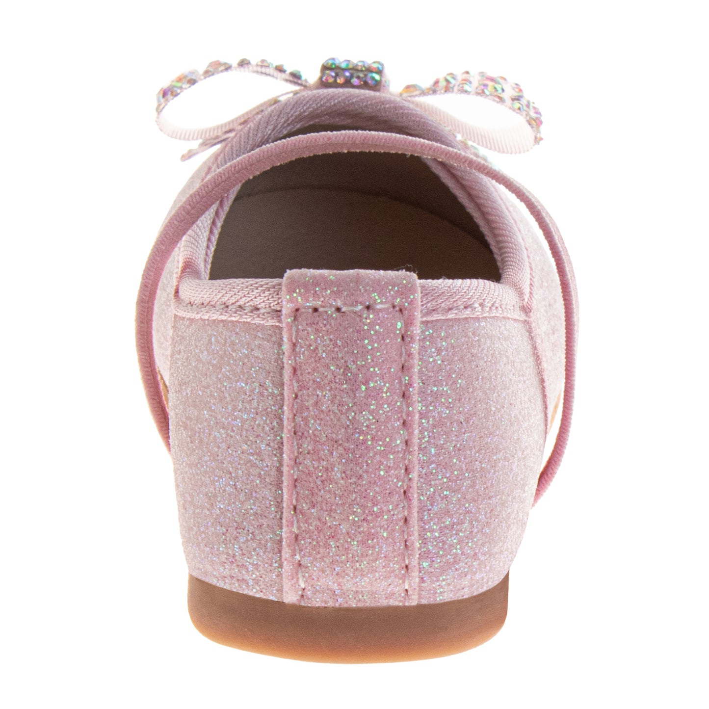 Laura Ashley Mary Jane Flats – Girls Glitter Dress Shoes with Bow Detail   (Toddler)