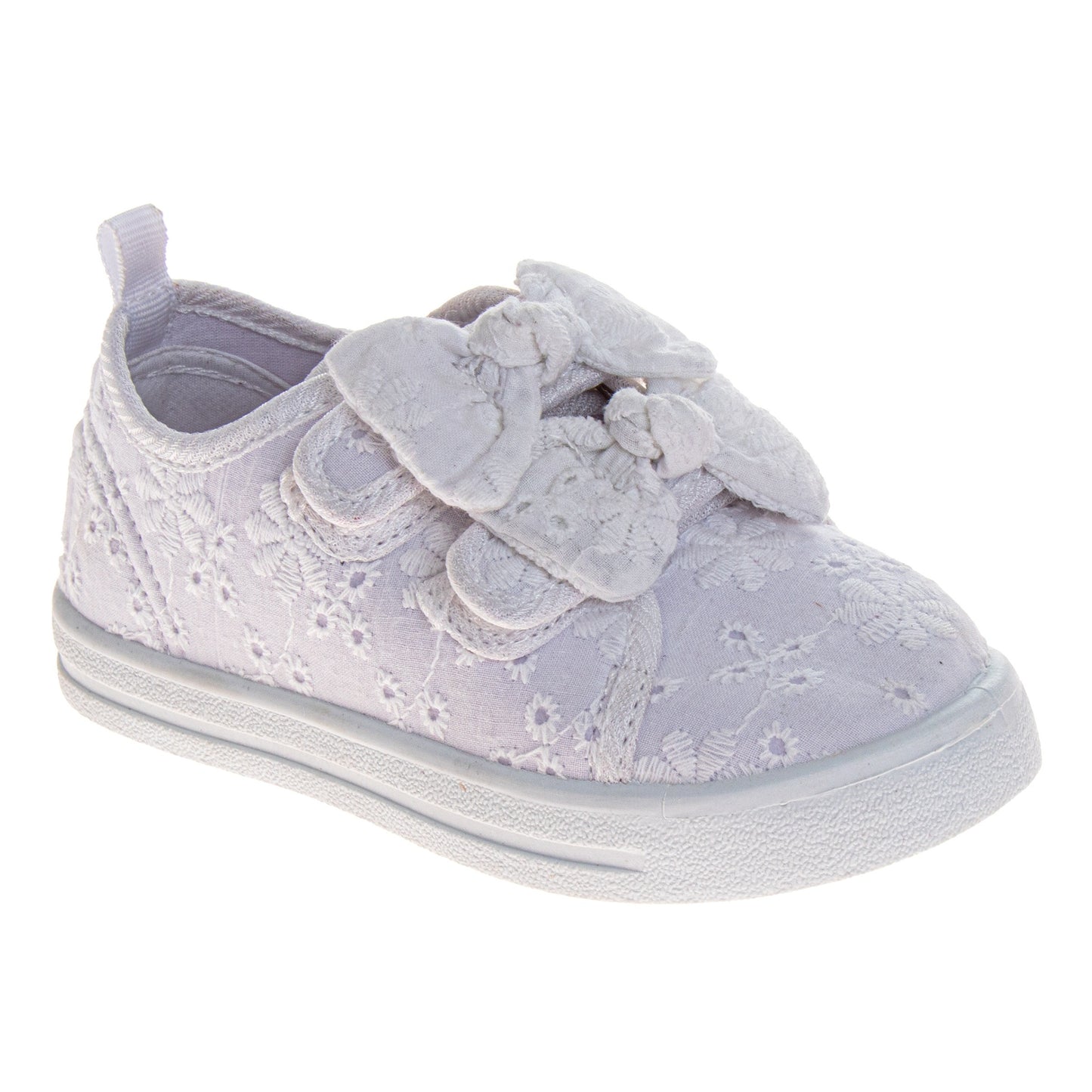 Laura Ashley Fashion Sneakers – Girls Glitter Bow Casual Shoes with Hook-and-Loop Strap (Toddler/Little Kid)