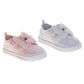 Laura Ashley Fashion Sneakers – Girls Glitter Bow Casual Shoes with Hook-and-Loop Strap (Toddler/Little Kid)