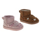 Laura Ashley Cozy Ankle Boots – Girls Faux Fur Winter Fashion Boots with Bow Detail (Toddler)
