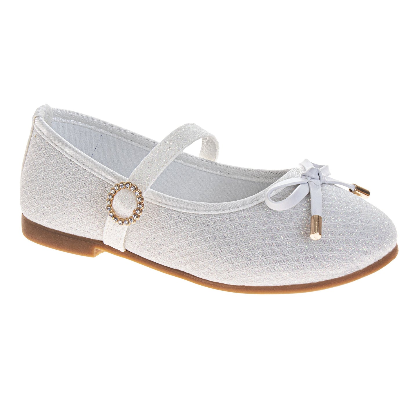 Laura Ashley Mary Jane Flats – Girls Bow Dress Shoes with Strap Closure  (Little Kid/Big Kid)
