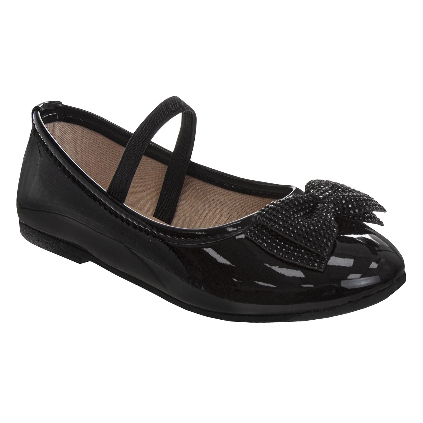 Laura Ashley Mary Jane Flats – Girls Metallic Dress Shoes with Strap Closure (Little Kid/Big Kid)