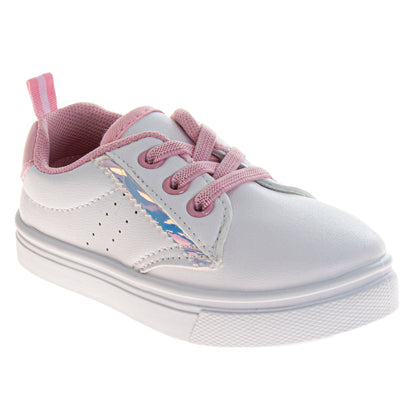 Laura Ashley Fashion Sneakers – Girls Hook-and-Loop Star Casual Shoes with Rainbow Charm Detail (Toddler) (Copy)