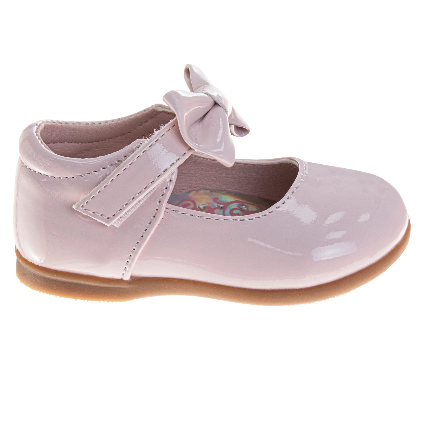 Josmo Girls' Mary Jane Dress Shoes, Classic Patent Flats with Bow Detail for Weddings and Special Occasions (Infant/Toddler)