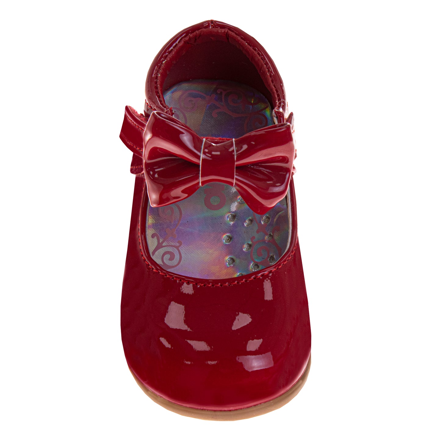 Josmo Girls' Mary Jane Dress Shoes, Classic Patent Flats with Bow Detail for Weddings and Special Occasions (Infant/Toddler)