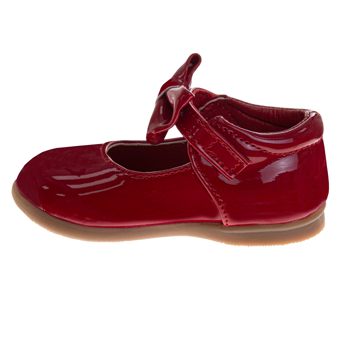 Josmo Girls' Mary Jane Dress Shoes, Classic Patent Flats with Bow Detail for Weddings and Special Occasions (Infant/Toddler)