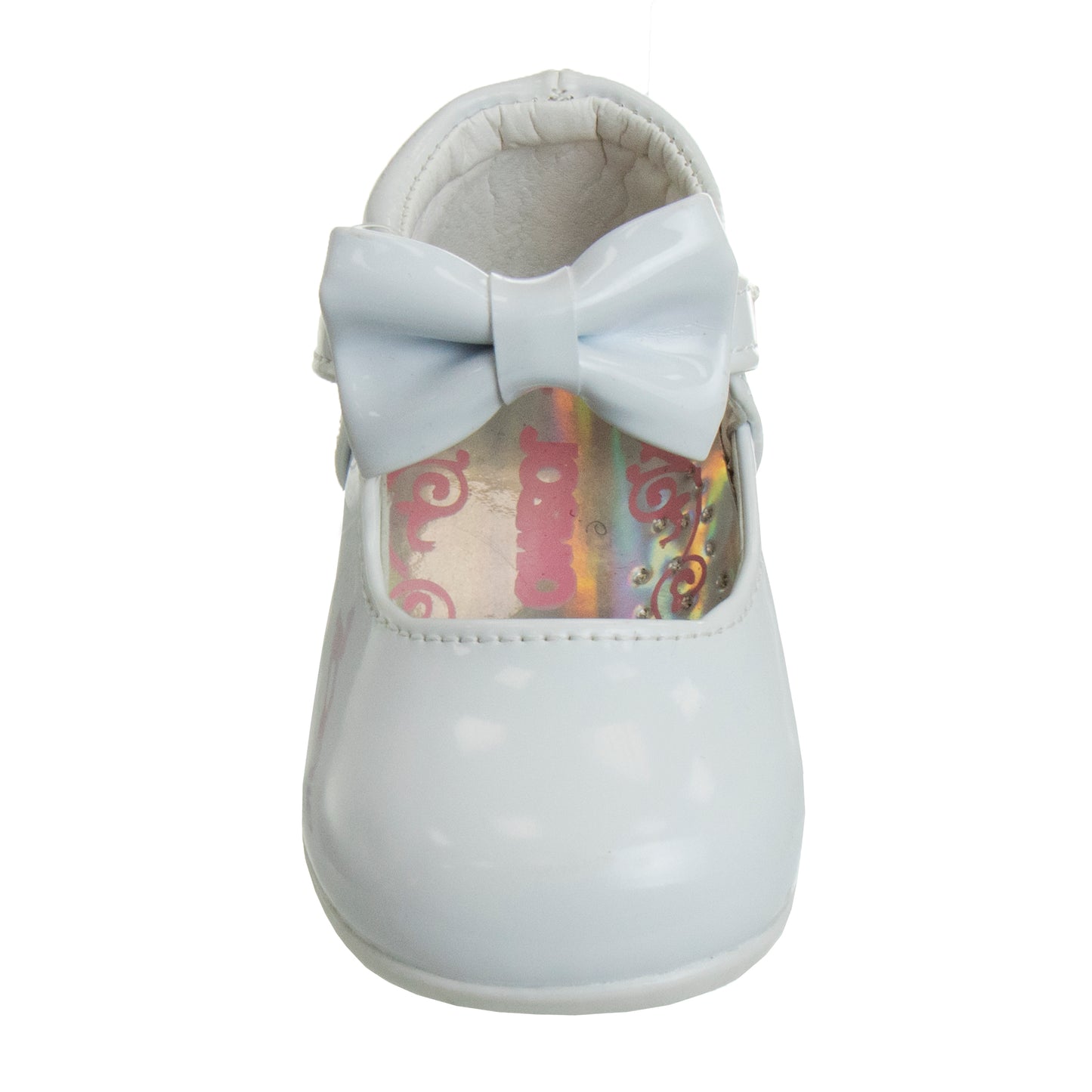 Josmo Girls' Mary Jane Dress Shoes, Classic Patent Flats with Bow Detail for Weddings and Special Occasions (Infant/Toddler)