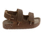 Boys' Footbed Sandals, Casual Strappy Sandals, Cork Sole Comfort Shoes, Brown (Toddler)