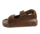 Boys' Footbed Sandals, Casual Strappy Sandals, Cork Sole Comfort Shoes, Brown (Toddler)