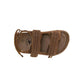 Boys' Footbed Sandals, Casual Strappy Sandals, Cork Sole Comfort Shoes, Brown (Toddler)