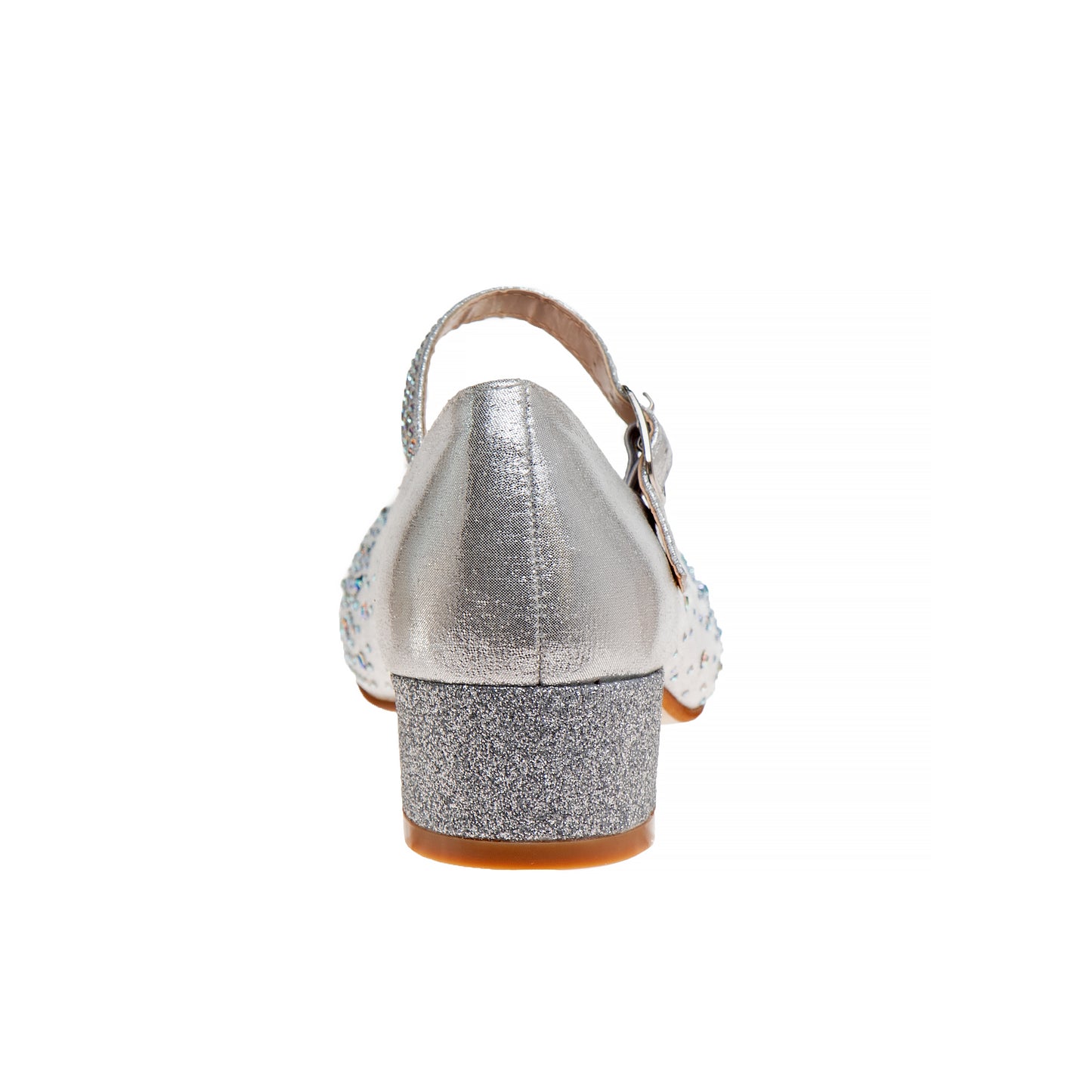 Badgley Mischka Dress Heel Shoes Girls - Elegant Formal Wear Comfort Block Heel Glitter Finish Adjustable Strap (Little Kid)