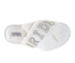 Badgley Mischka Women's Faux Fur Slide Slippers – "BRIDE" Rhinestone Embellished Plush Luxury House Shoes, Bridal Wedding Getting Ready Slippers (Adults)