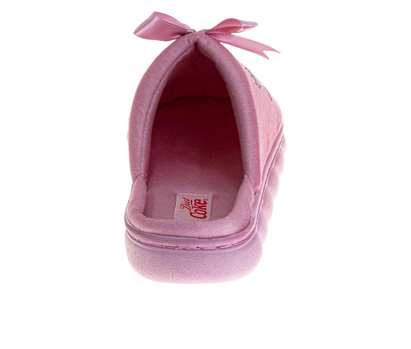 Coca-Cola Diet Coke Women’s Cozy Plush Slip-On Slippers – Pink “Diet Coke Please” Graphic Soft Indoor House Shoes (Adults)