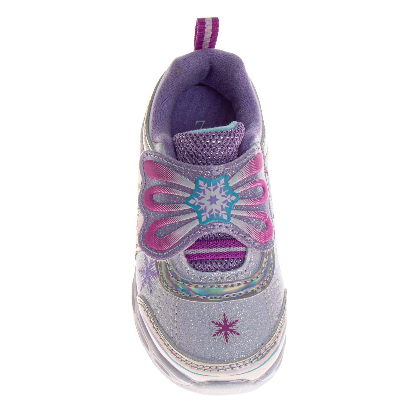 Frozen Sneakers for Girls Glitter Comfortable Adjustable Strap (Toddler / Little Kids)