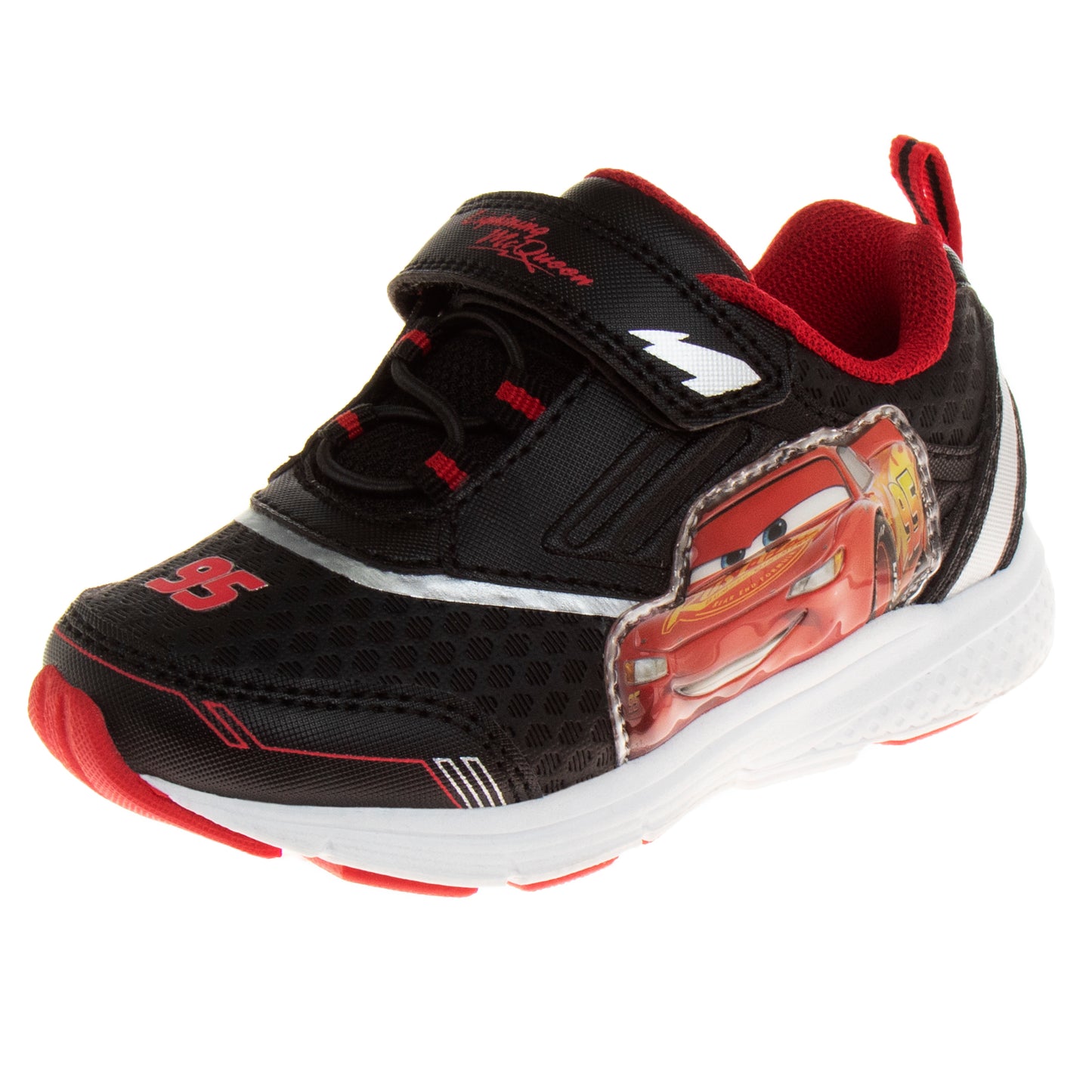 Disney Pixar Cars Sneakers Boys - Two Red Lights Flashing Athletic High-Traction Fast (Toddler – Little Kid)