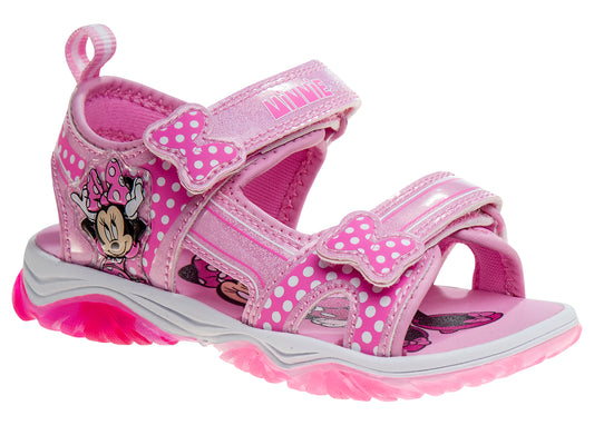 Minnie Mouse Girls' Light-Up Sandals - Fun, Colorful, and Comfortable Footwear (Toddler – Little Kid)