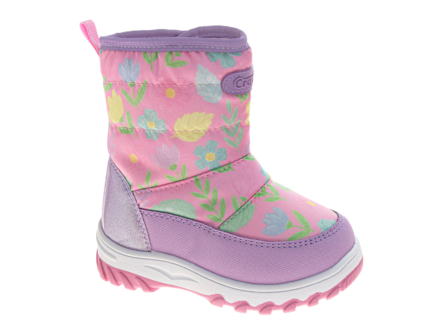 CrayolaGirls Floral Winter Snow Boots  Water-Resistant Insulated Pull-On Boots (Todder/Little Kids)