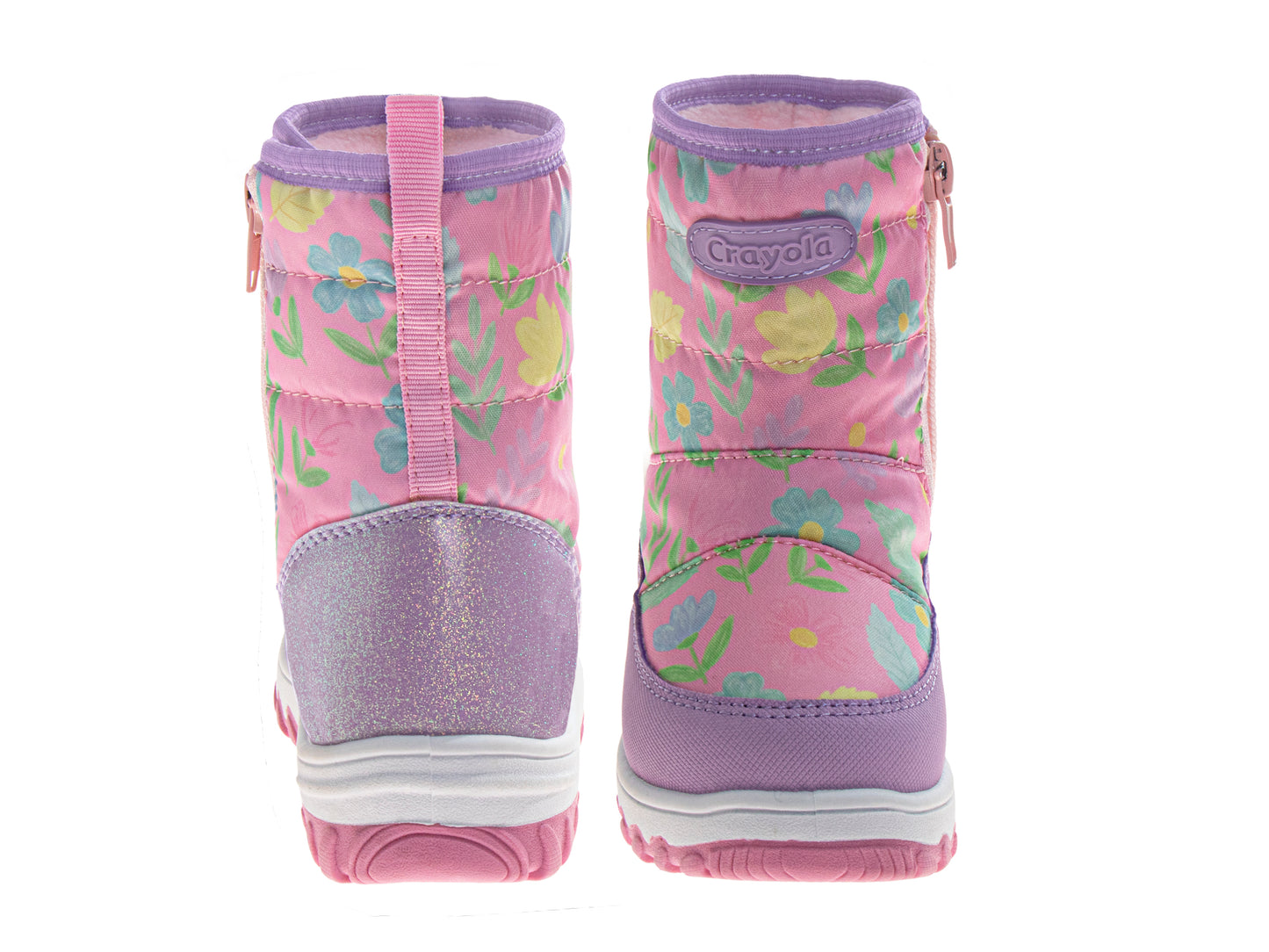 CrayolaGirls Floral Winter Snow Boots  Water-Resistant Insulated Pull-On Boots (Todder/Little Kids)