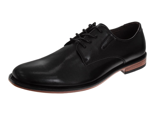 Perry Ellis Men’s Dress Lace-Up Oxford Shoe with Heel Detail – Classic Formal Comfort Shoe in Black (Adults)