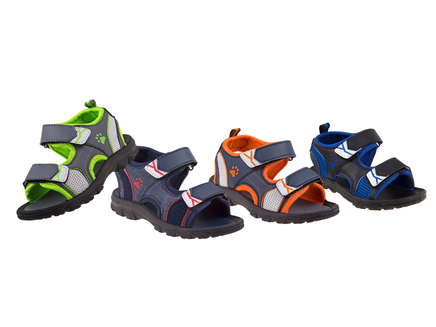 Rugged Bear Open Toe Sport Sandals Boys' Durable Outdoor Ready Adjustable Straps WaterFriendly Comfort Fit (Little Kid / Big Kid)