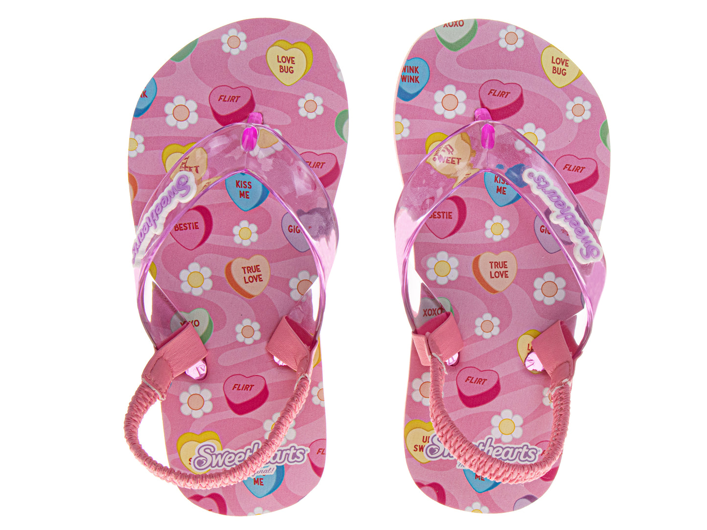 Sweethearts Girls Shoes, Girls Flip Flops, Thong Sandals - Kids Beach and Pool Shoes, Slip On Pink and Purple (Toddler Sizes 6-10, Little Kid Sizes 11)