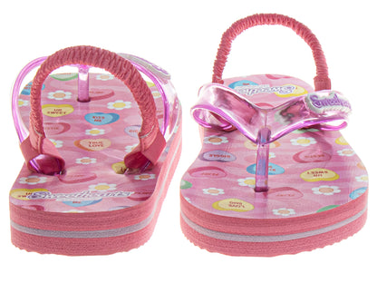 Sweethearts Girls Shoes, Girls Flip Flops, Thong Sandals - Kids Beach and Pool Shoes, Slip On Pink and Purple (Toddler Sizes 6-10, Little Kid Sizes 11)